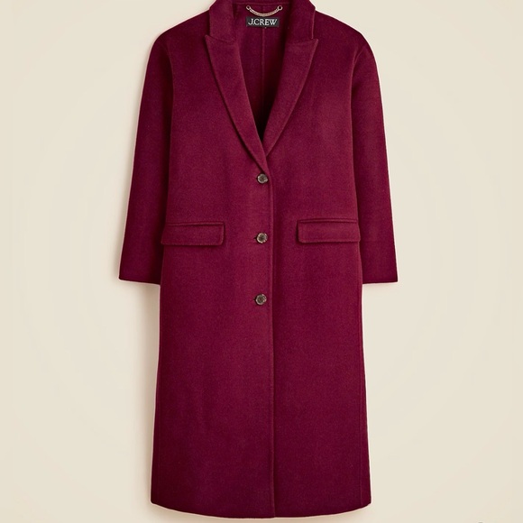 J. Crew Women's Chiara topcoat in double face (Wilshire Red) Size-0 Classic